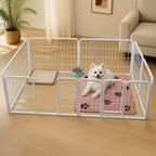 DogBedHouse Foldable Stainless Steel Dog Playpen (6-Panel)