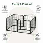 DogBedHouse Foldable Stainless Steel Dog Playpen (6-Panel)