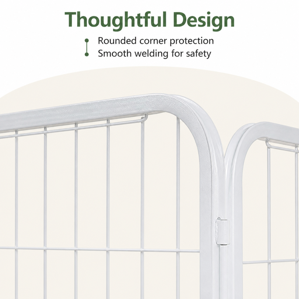 DogBedHouse Foldable Stainless Steel Dog Playpen (6-Panel)