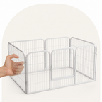 DogBedHouse Foldable Stainless Steel Dog Playpen (6-Panel)