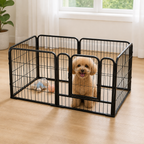 DogBedHouse Foldable Stainless Steel Dog Playpen (6-Panel)