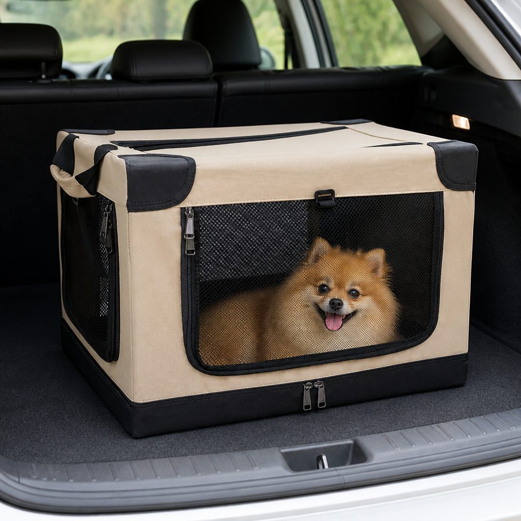 DogBedHouse Foldable & Ventilated Car Kennel (Small)
