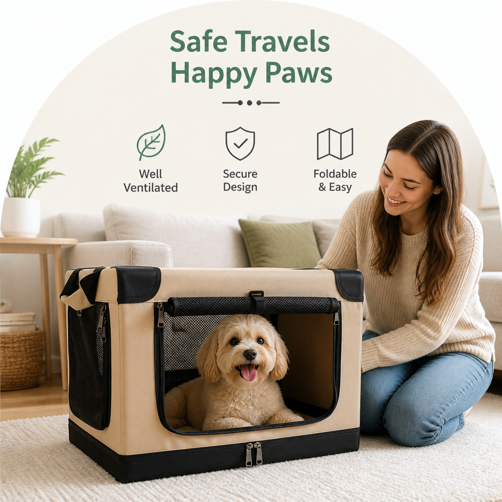 DogBedHouse Foldable & Ventilated Car Kennel (Small)
