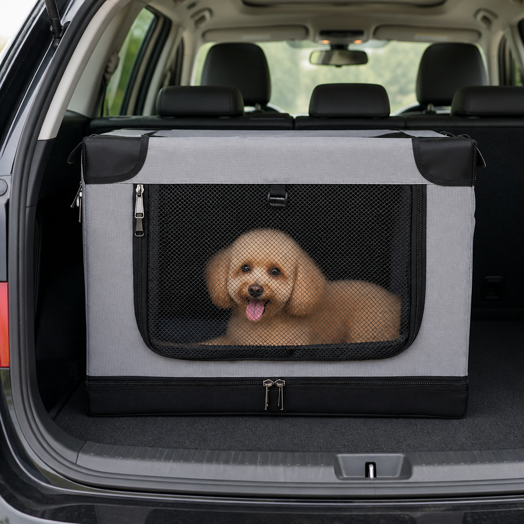 DogBedHouse Foldable & Ventilated Car Kennel (Small)