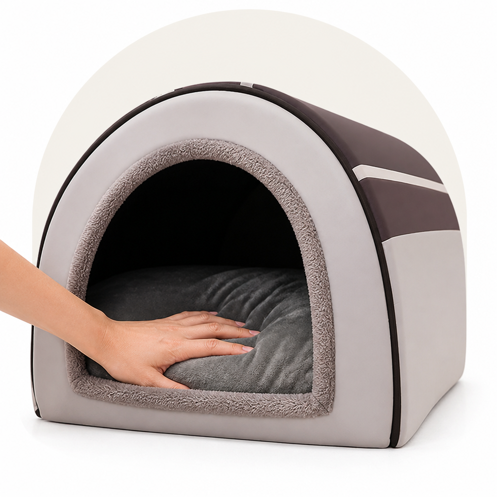 DogBedHouse Foldable & Washable Enclosed Dog Bed (Removable Nest)