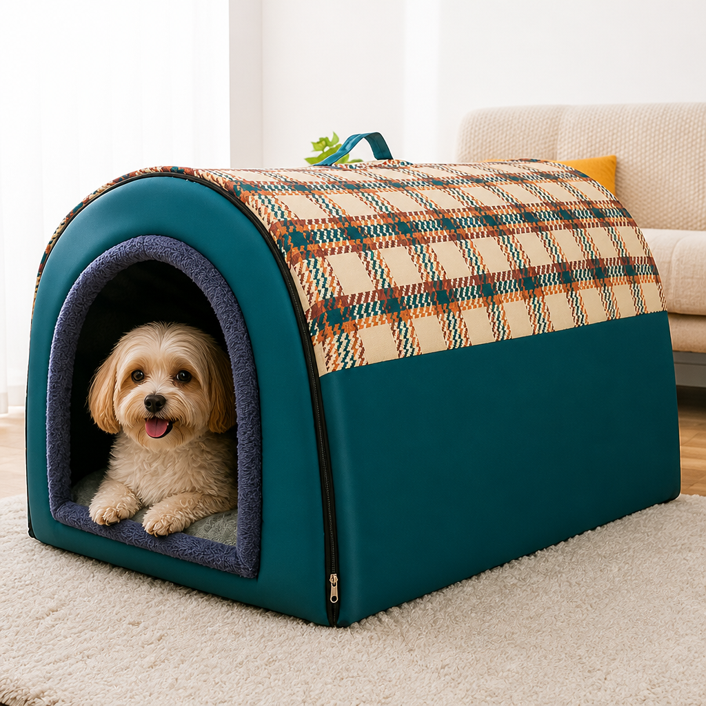 DogBedHouse Foldable & Washable Enclosed Dog Bed (Removable Nest)