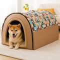 DogBedHouse Foldable & Washable Enclosed Dog Bed (Removable Nest)