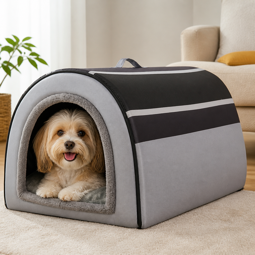 DogBedHouse Foldable & Washable Enclosed Dog Bed (Removable Nest)
