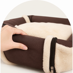DogBedHouse Foldable & Washable Enclosed Plush Dog Bed (Removable Cushion)