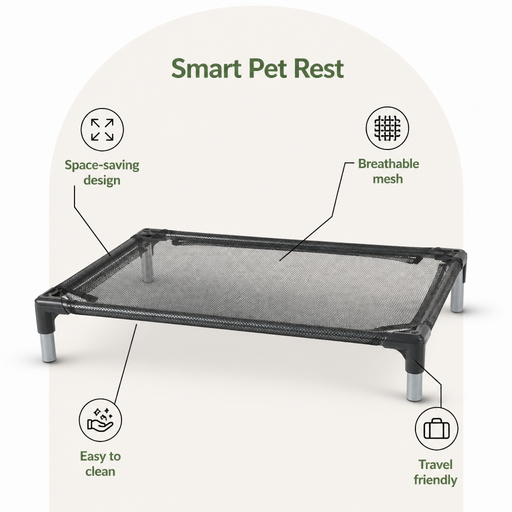 DogBedHouse Foldable & Washable Pet Bed (Removable Cover)