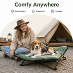 DogBedHouse Foldable Waterproof & Bite-Resistant Pet Bed (Detachable Pads)