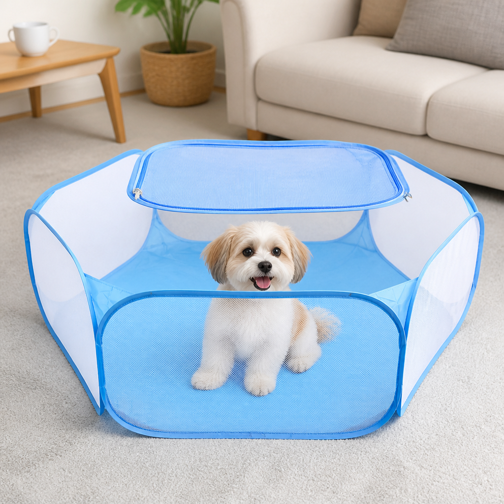 DogBedHouse Foldable Zipper Top Pet Playpen
