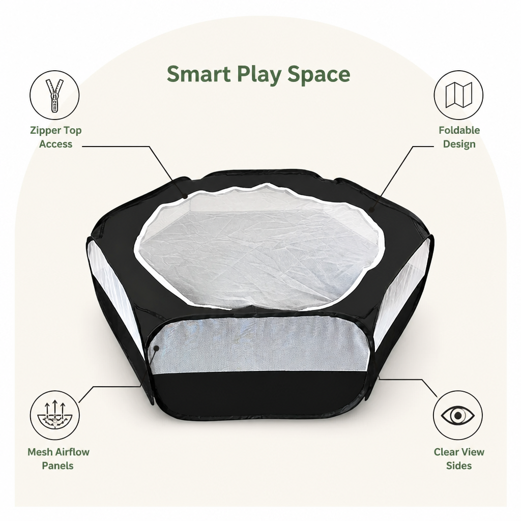 DogBedHouse Foldable Zipper Top Pet Playpen