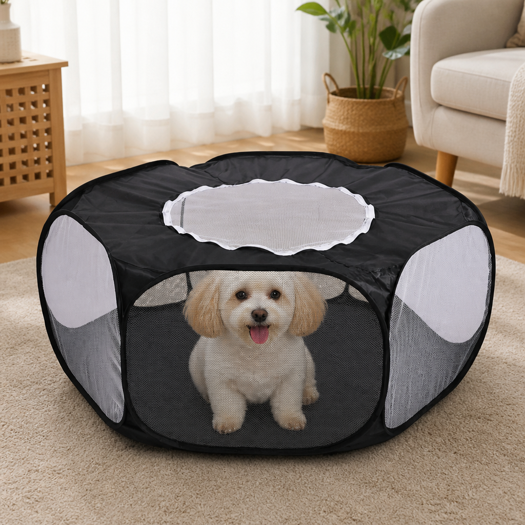 DogBedHouse Foldable Zipper Top Pet Playpen
