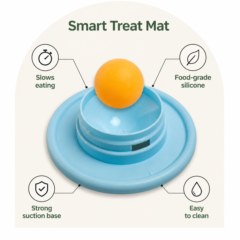 DogBedHouse Food-Grade Silicone Slow-Feed Lick Mat (Non-Slip Base)