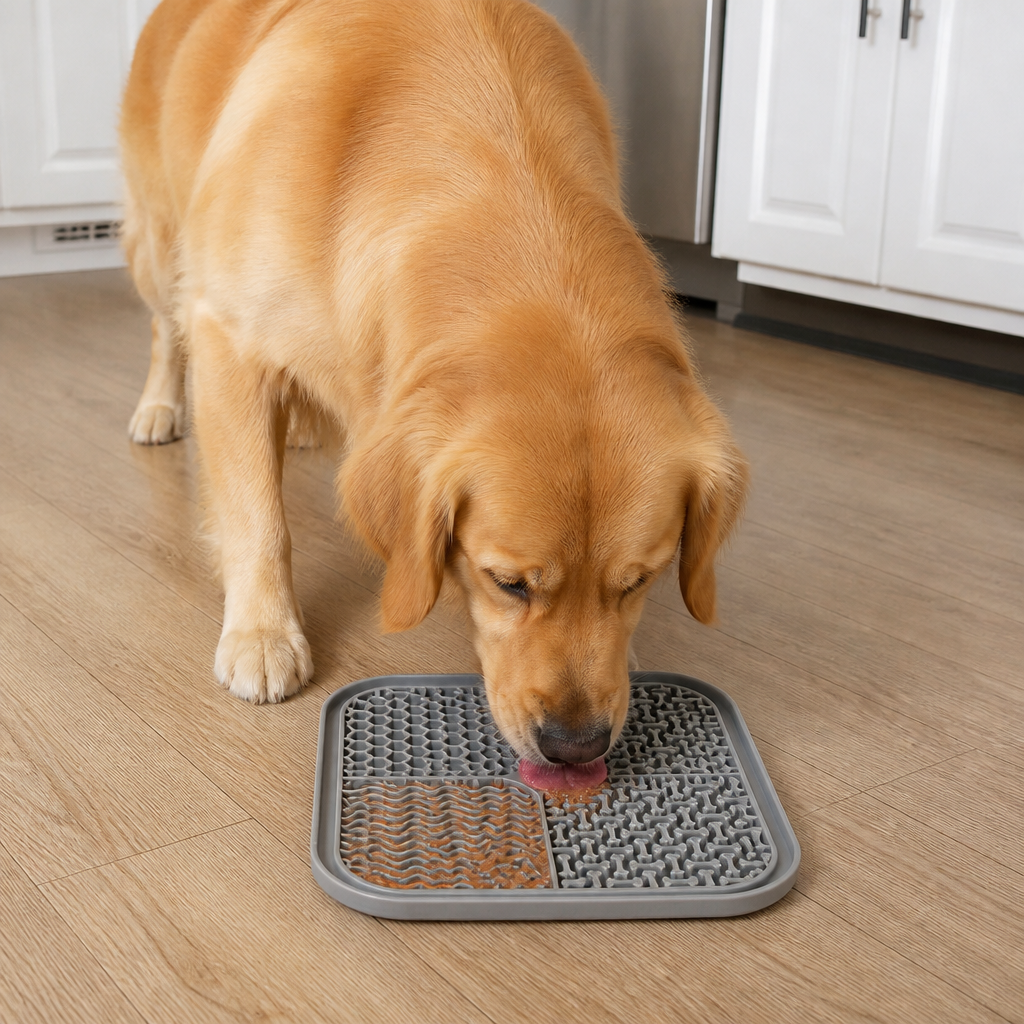 DogBedHouse Food-Grade Silicone & Strong Suction Slow Feeder Mat (64 Suction Cups)