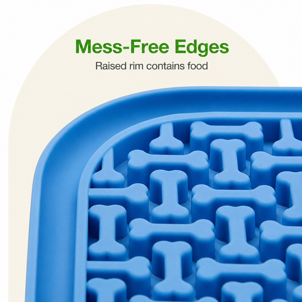 DogBedHouse Food-Grade Silicone & Strong Suction Slow Feeder Mat (64 Suction Cups)