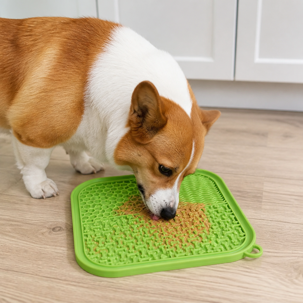 DogBedHouse Food-Grade Silicone & Strong Suction Slow Feeder Mat (64 Suction Cups)