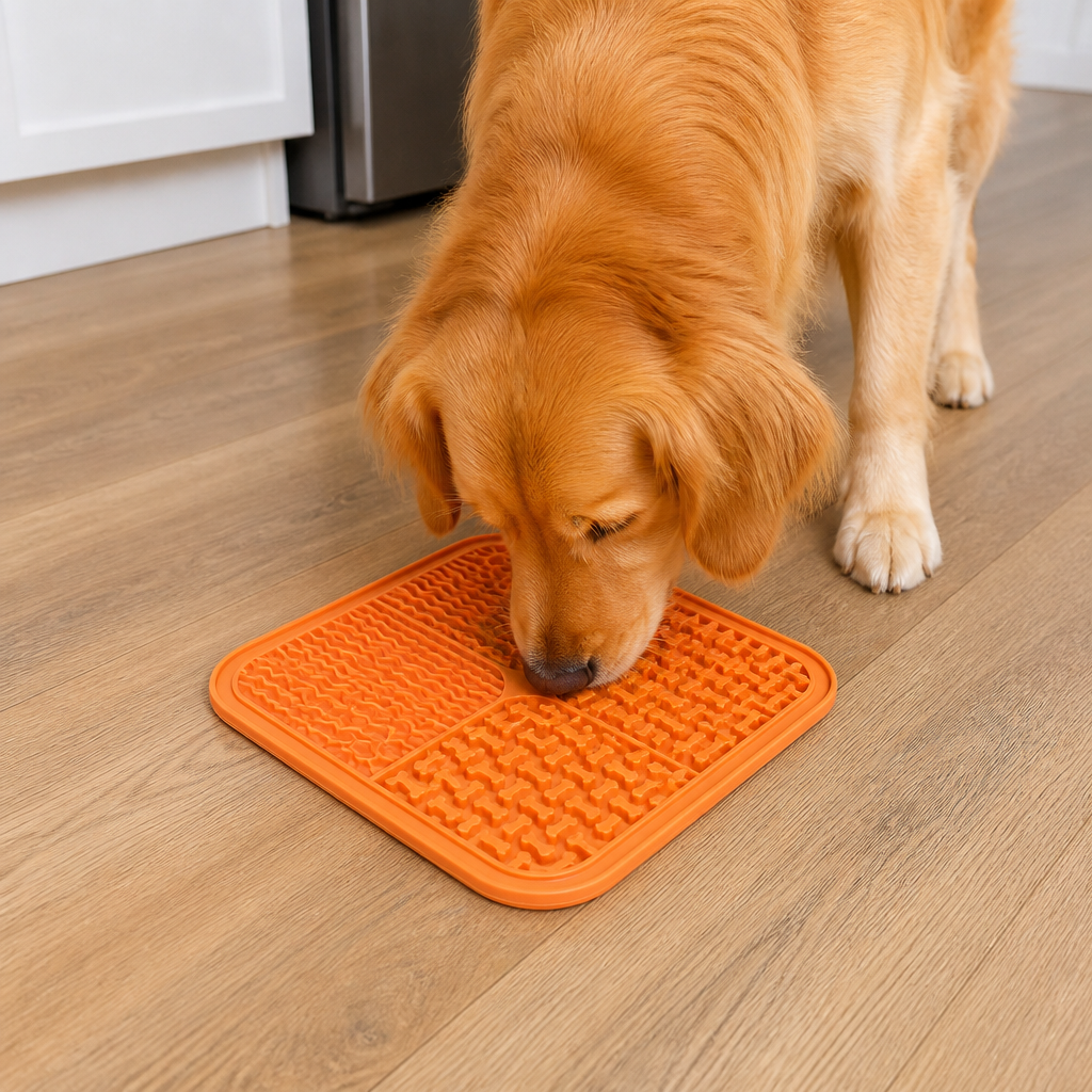 DogBedHouse Food-Grade Silicone & Strong Suction Slow Feeder Mat (64 Suction Cups)