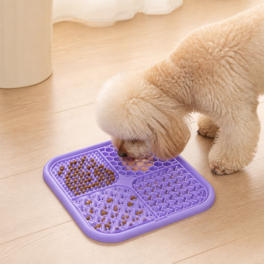 DogBedHouse Food-Grade Silicone Suction-Cup Licking Mat (4-Section)