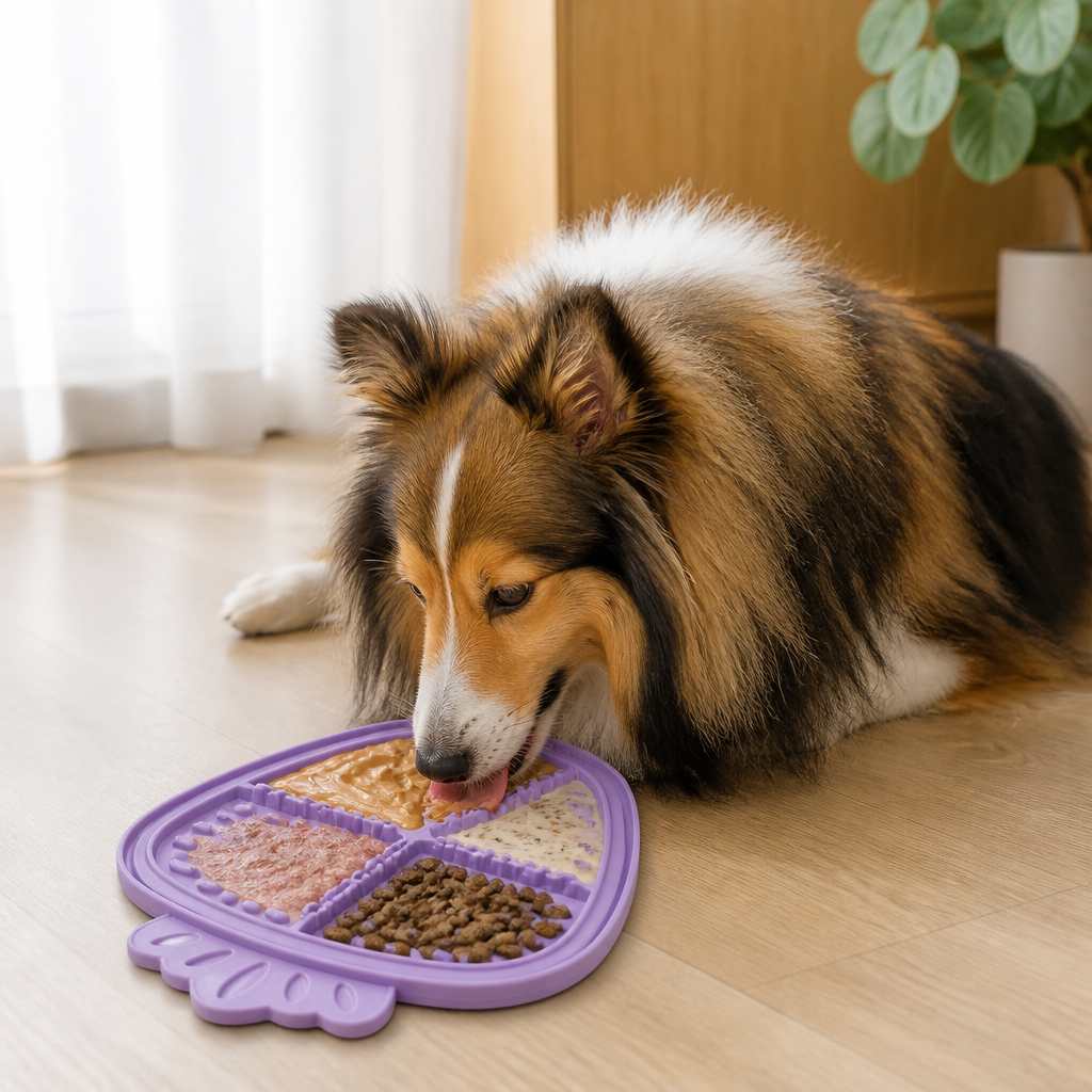 DogBedHouse Food-Grade Silicone Suction-Cup Licking Mat (4-Section)