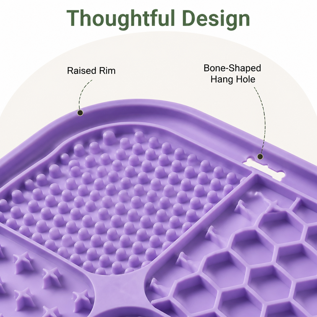 DogBedHouse Food-Grade Silicone Suction-Cup Licking Mat (4-Section)