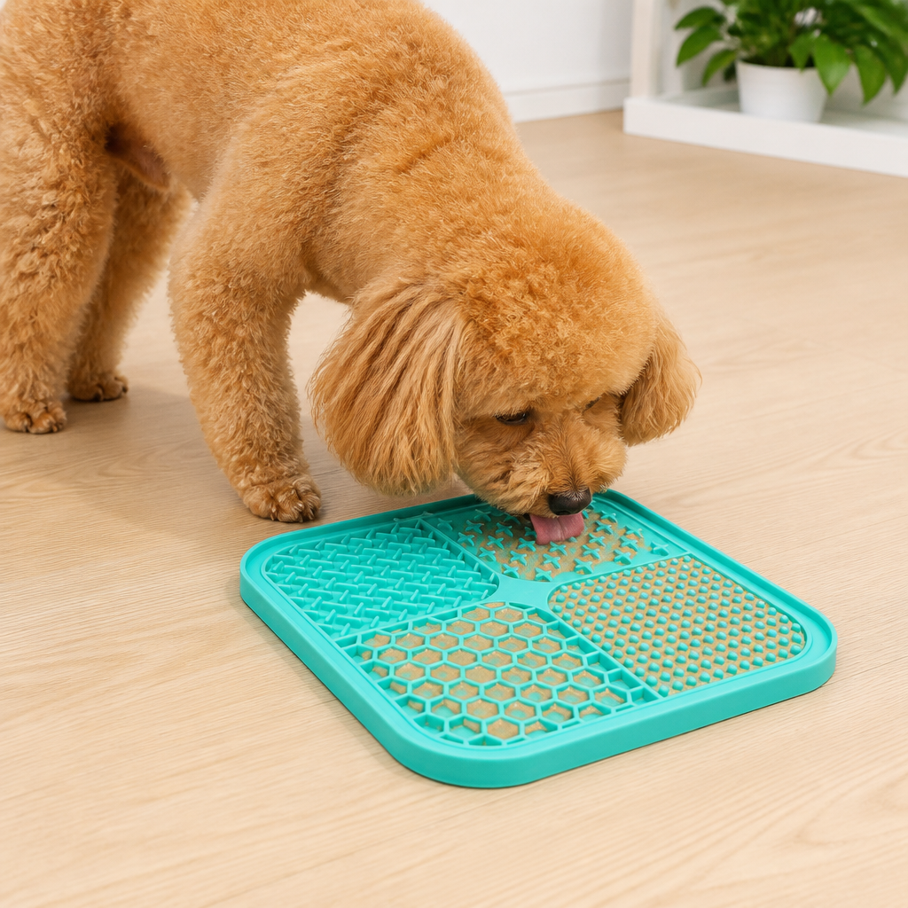 DogBedHouse Food-Grade Silicone Suction-Cup Licking Mat (4-Section)
