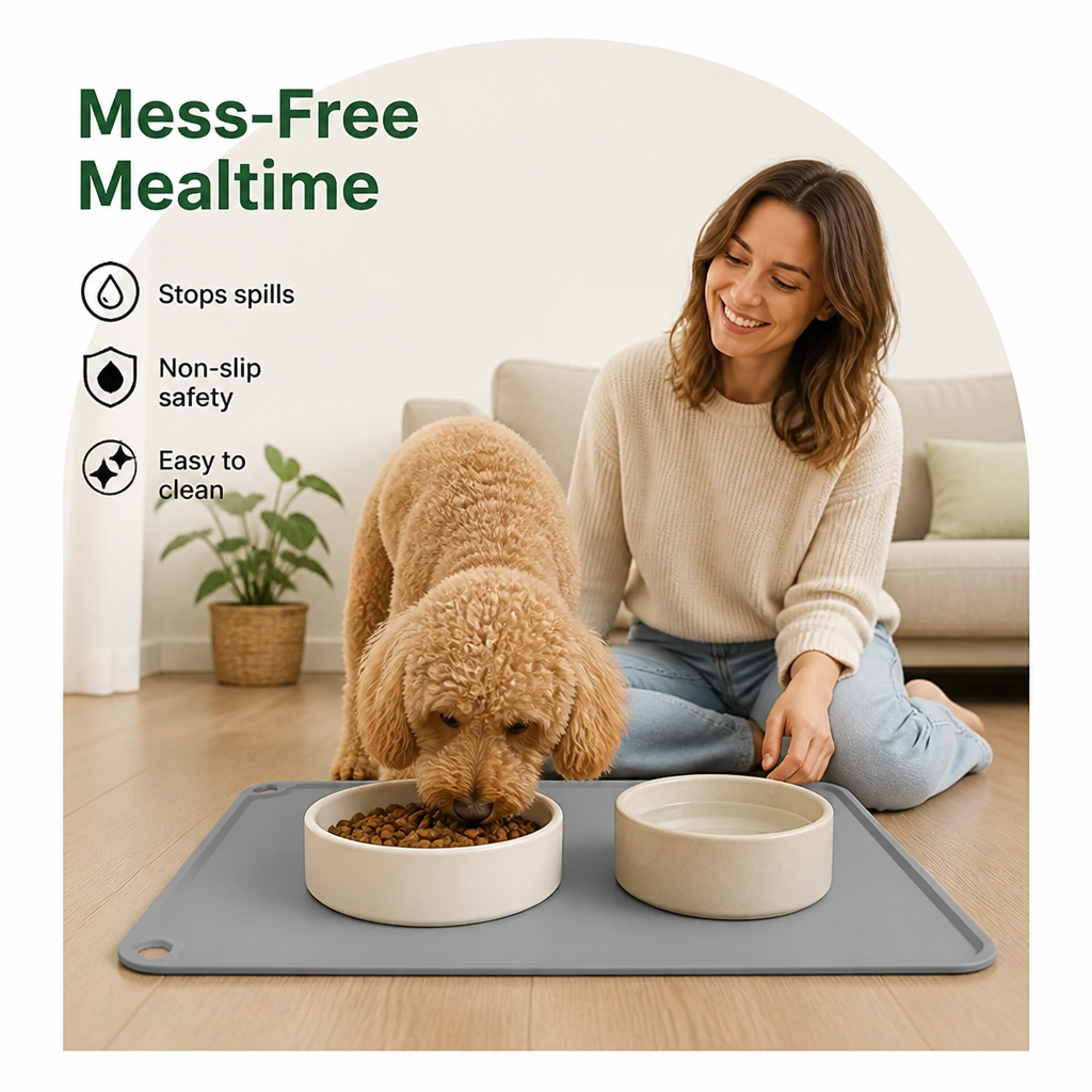 DogBedHouse Food-Grade Silicone Waterproof & Non-Slip Feeding Mat