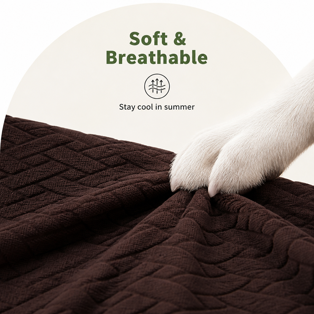 DogBedHouse Four-Way Stretch & Non-Slip Sofa Cover (Foam Rods)