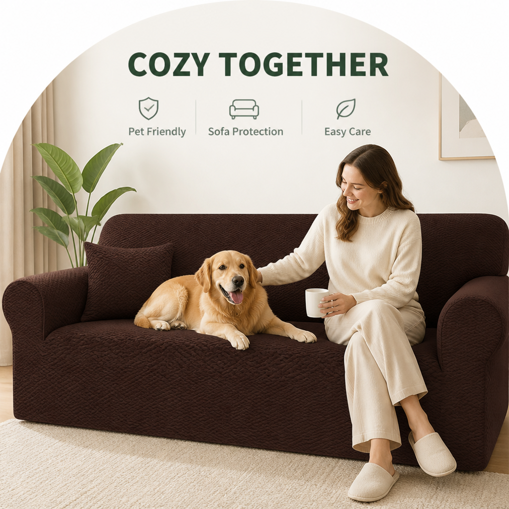 DogBedHouse Four-Way Stretch & Non-Slip Sofa Cover (Foam Rods)