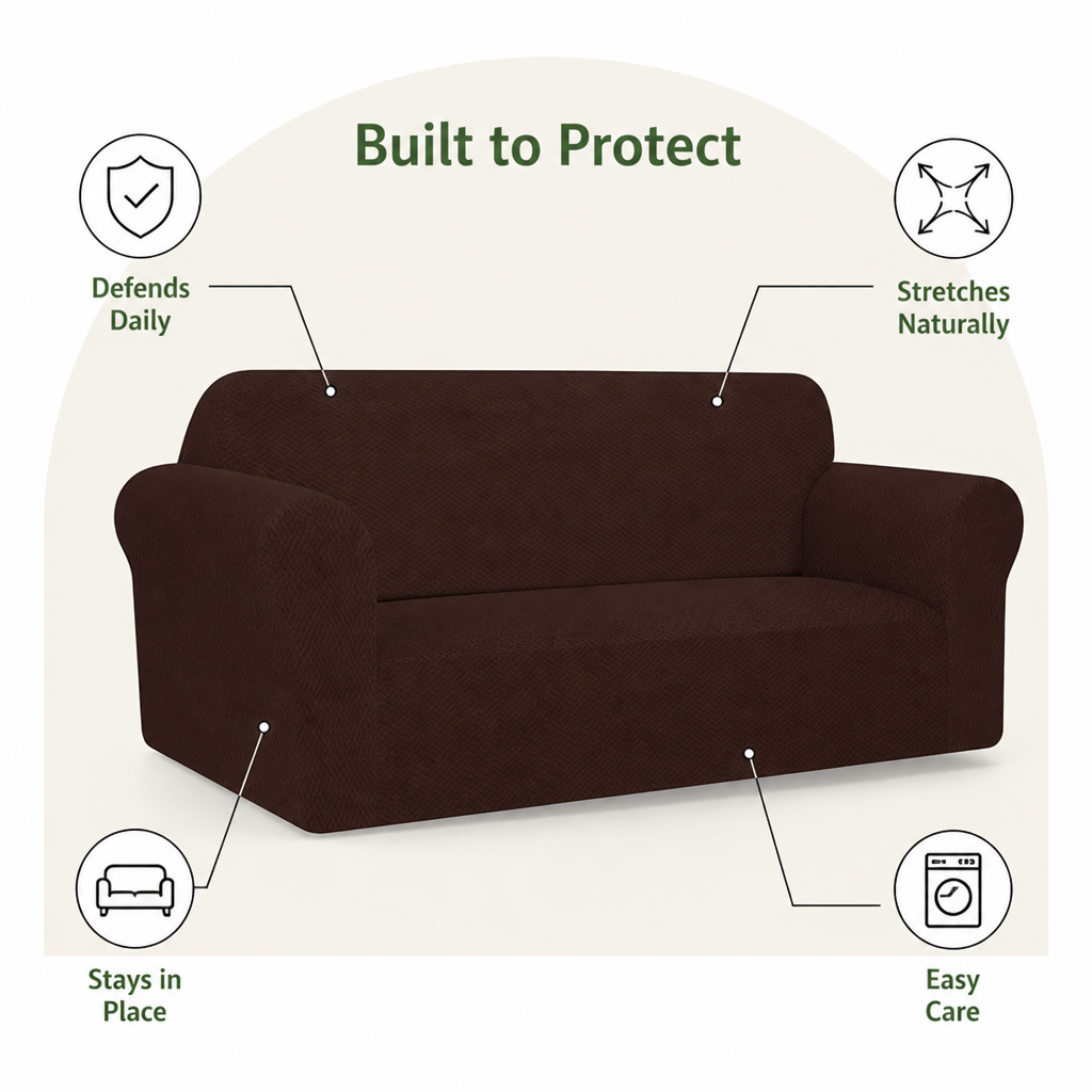 DogBedHouse Four-Way Stretch & Non-Slip Sofa Cover (T-Shaped)
