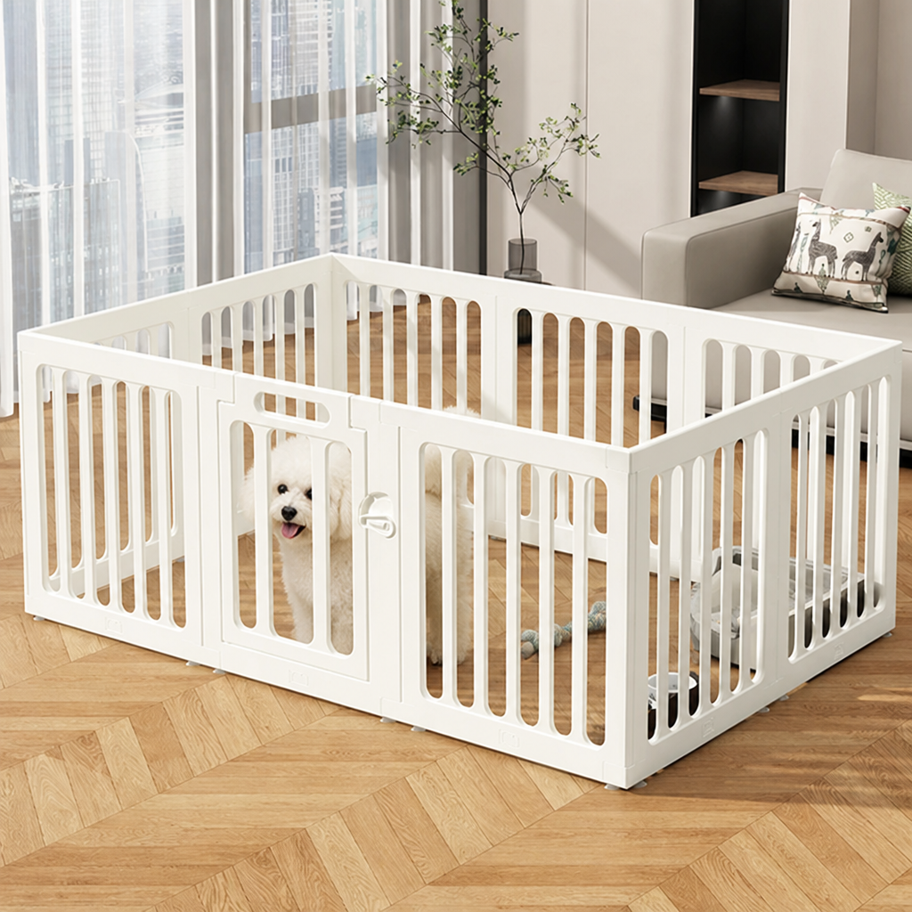DogBedHouse HDPE Double-Suction & Secure-Buckle Indoor Playpen