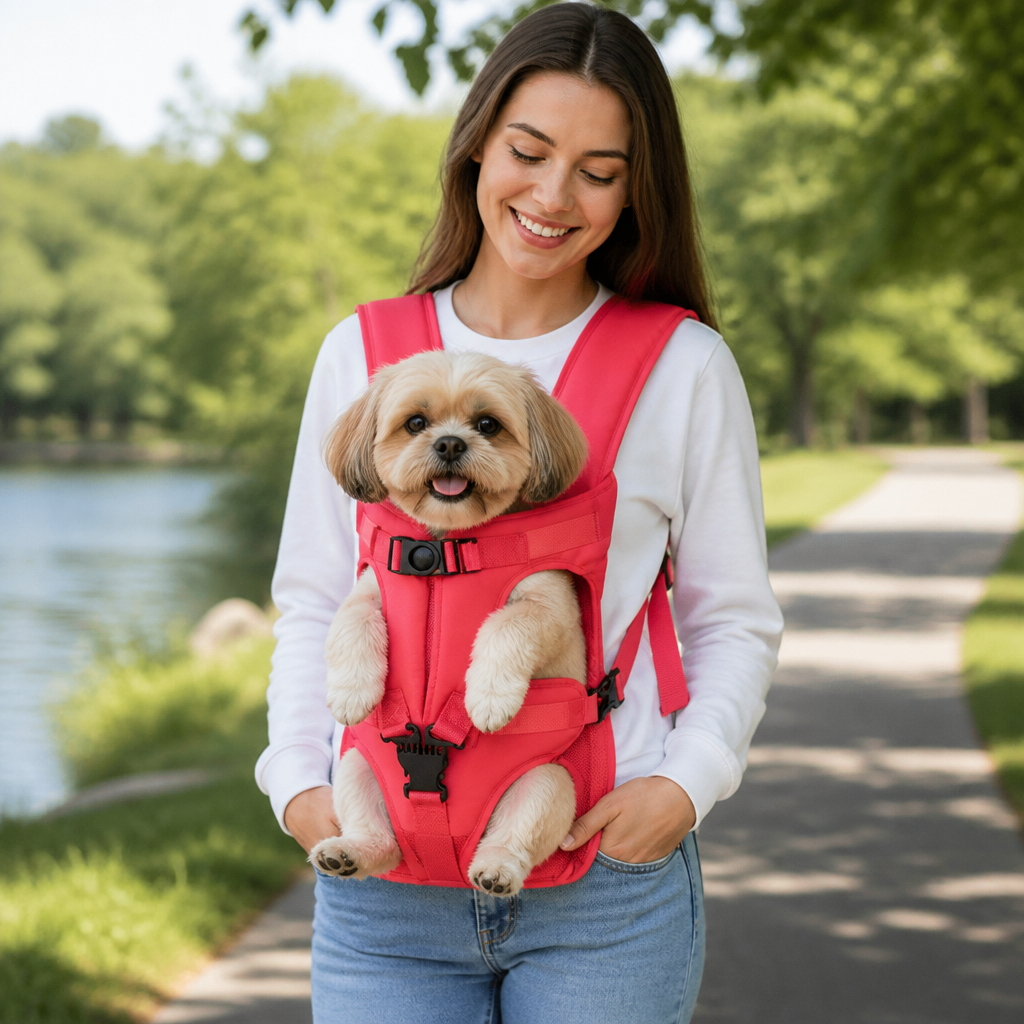 DogBedHouse Hands-Free Adjustable & Breathable Front Carrier Backpack