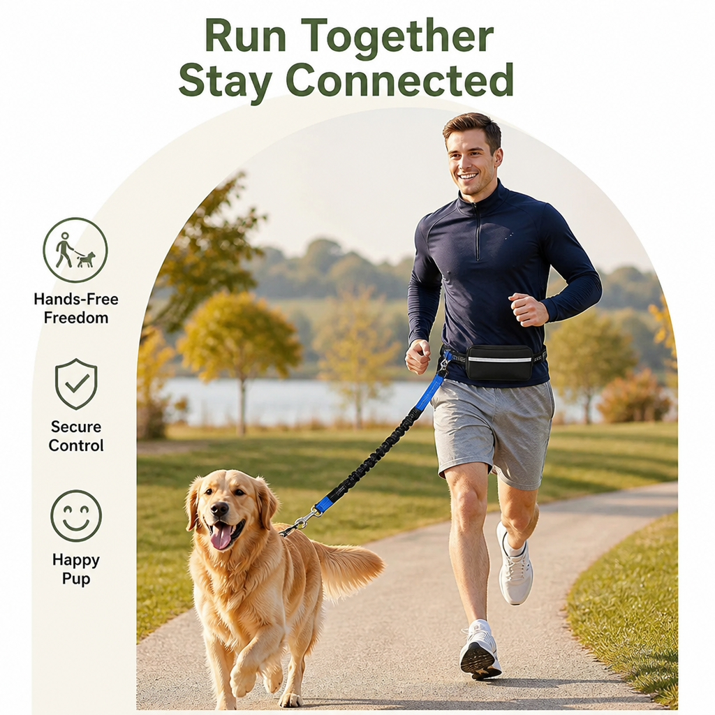 DogBedHouse Hands-Free Adjustable Waist & Chest Dog Leash