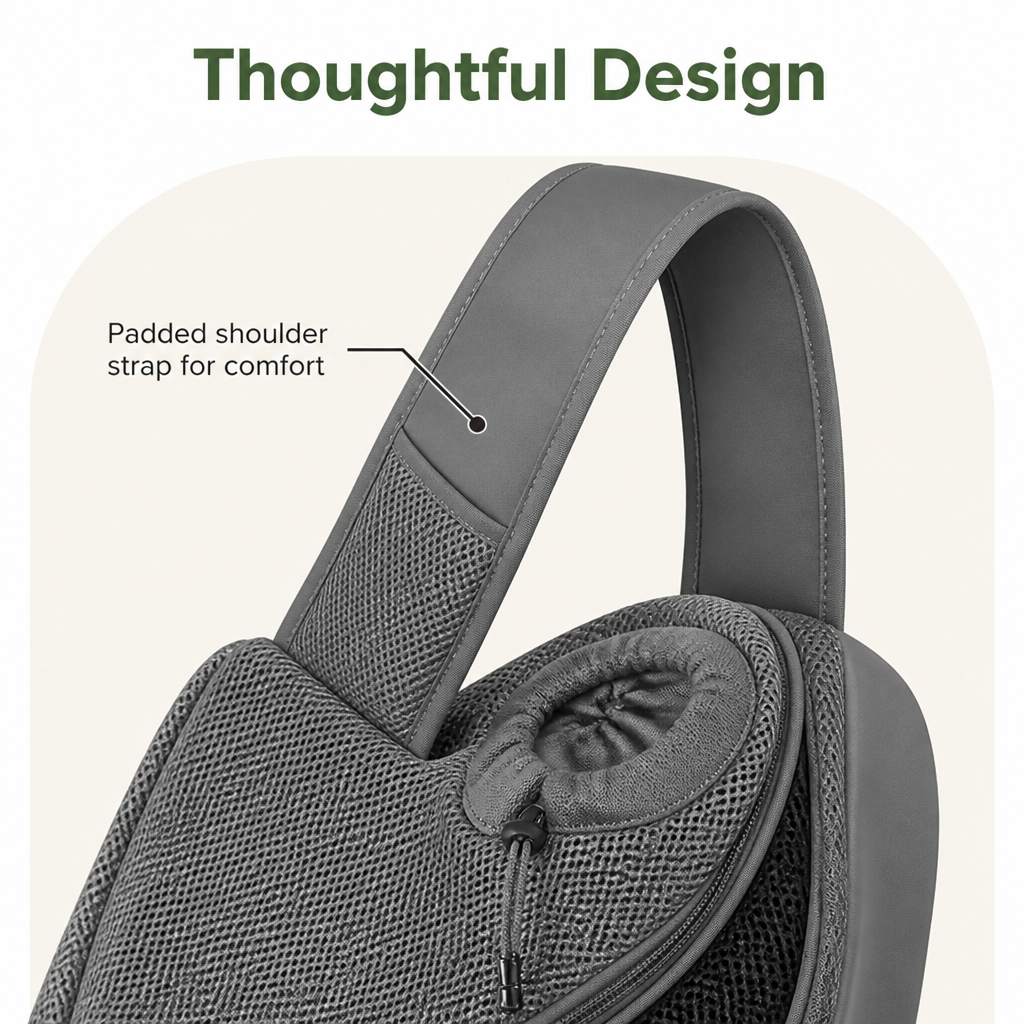 DogBedHouse Hands-Free Breathable Sling Carrier (Safety Hook)
