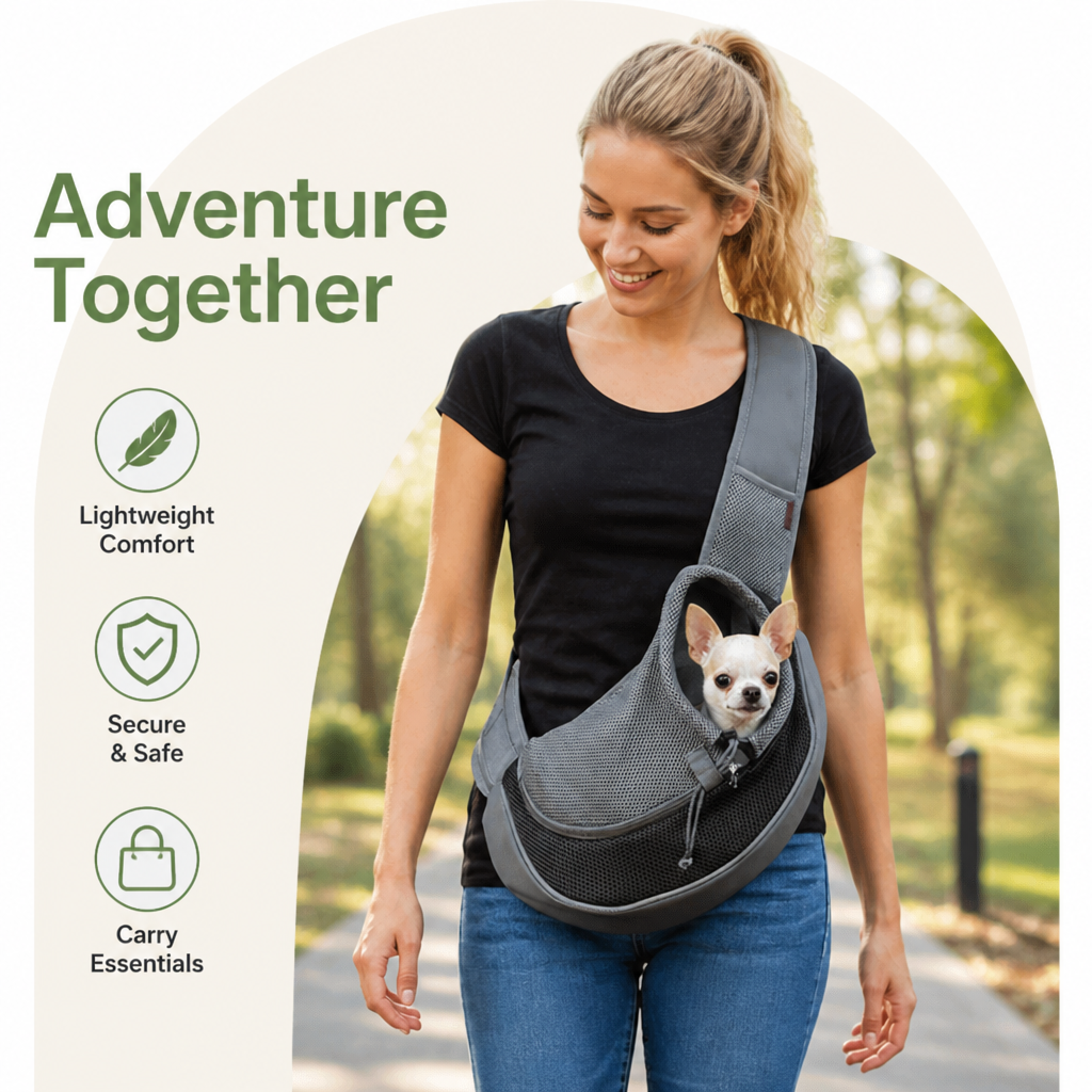 DogBedHouse Hands-Free Breathable Sling Carrier (Safety Hook)