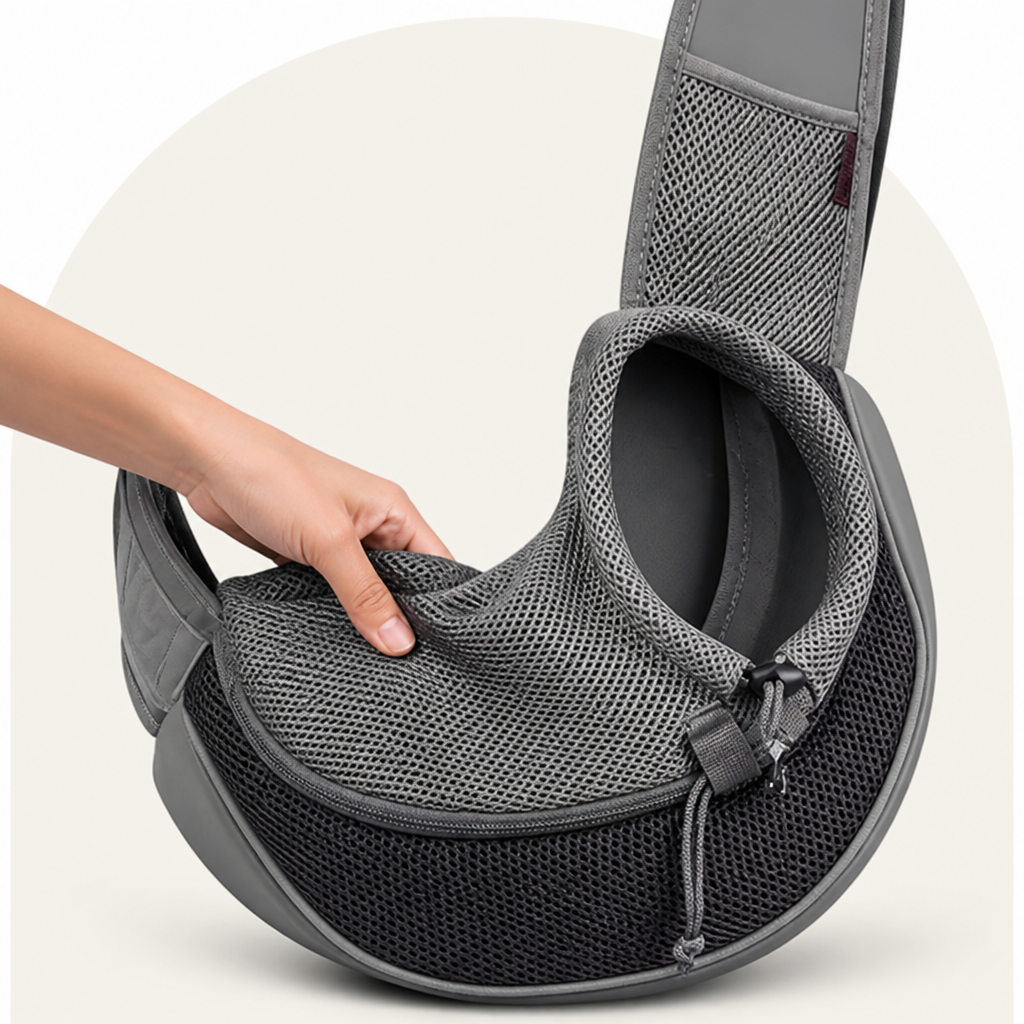 DogBedHouse Hands-Free Breathable Sling Carrier (Safety Hook)