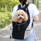 DogBedHouse Hands-Free & Safety Lock Oxford Mesh Dog Carrier Backpack (Machine-Washable)