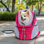 DogBedHouse Hands-Free & Safety Lock Oxford Mesh Dog Carrier Backpack (Machine-Washable)