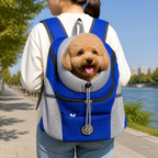 DogBedHouse Hands-Free & Safety Lock Oxford Mesh Dog Carrier Backpack (Machine-Washable)