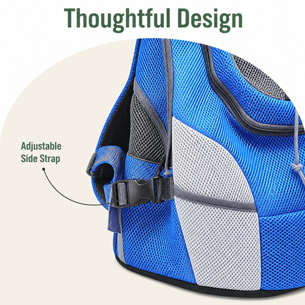 DogBedHouse Hands-Free & Safety Lock Oxford Mesh Dog Carrier Backpack (Machine-Washable)