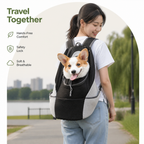 DogBedHouse Hands-Free & Safety Lock Oxford Mesh Dog Carrier Backpack (Machine-Washable)