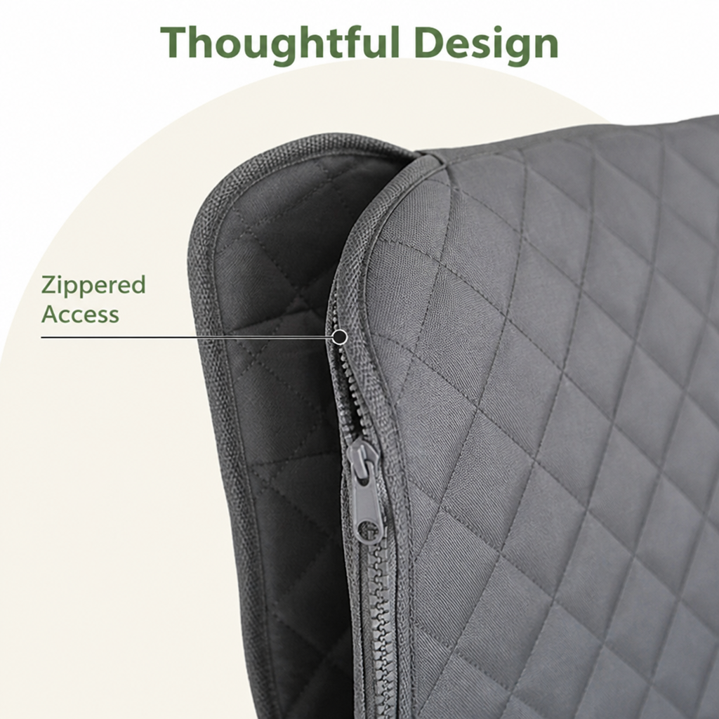 DogBedHouse Heavy-Duty 600D Oxford Waterproof & Non-Slip Back Seat Cover (Zippered Seat Access)