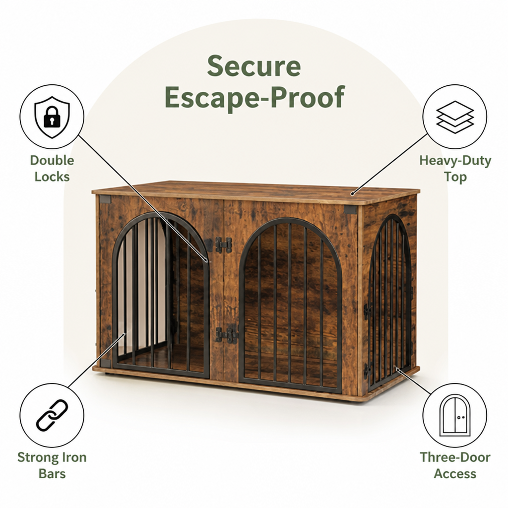 DogBedHouse Heavy-Duty Anti-Escape Dog Crate