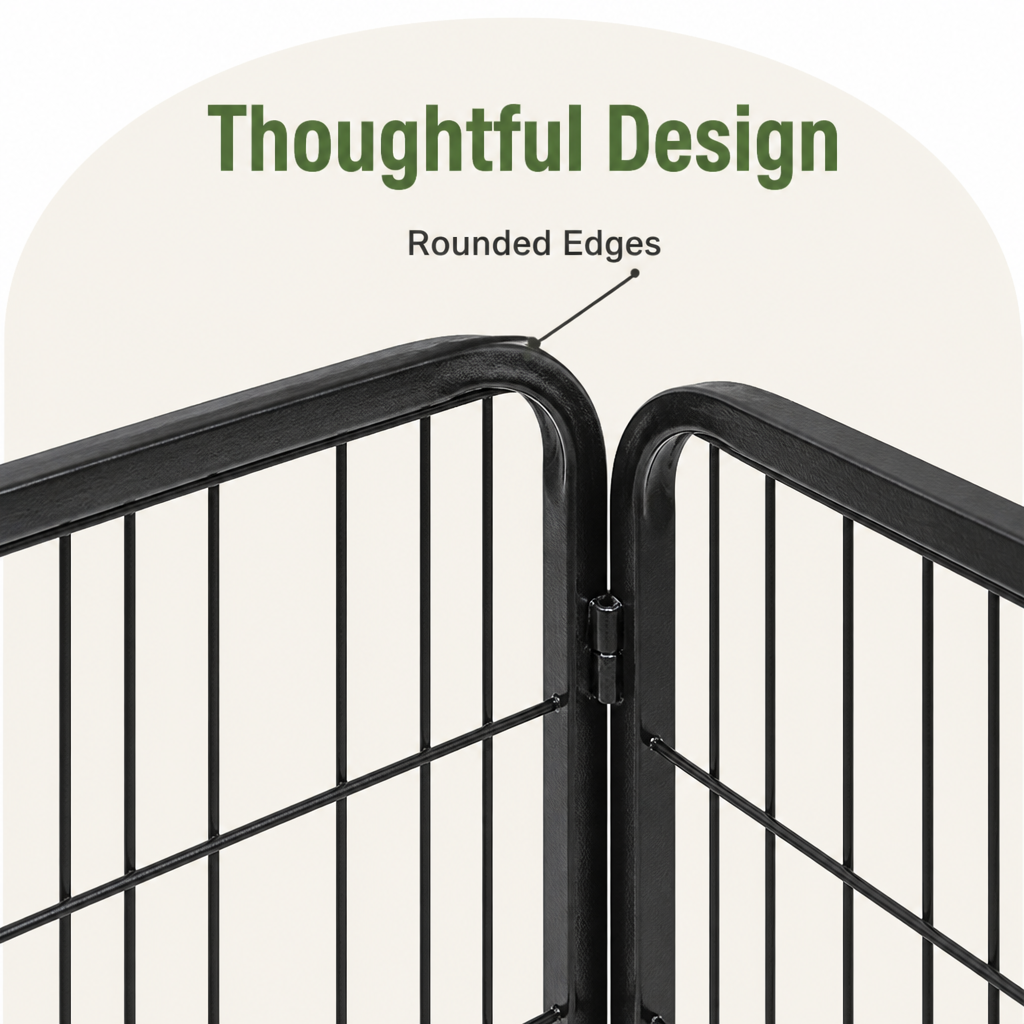 DogBedHouse Heavy-Duty Foldable Wood & Steel Pet Playpen