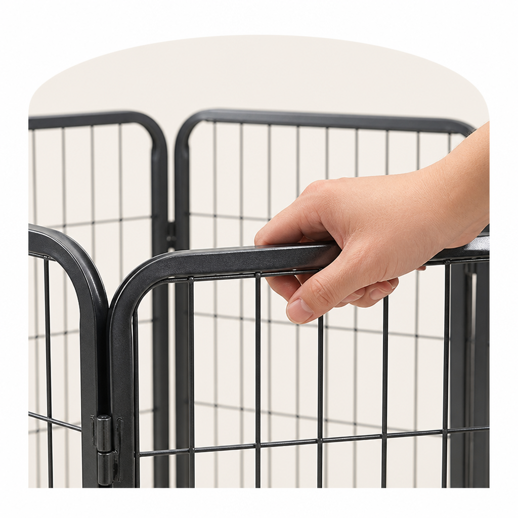 DogBedHouse Heavy-Duty Foldable Wood & Steel Pet Playpen