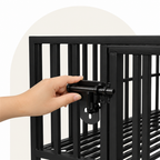 DogBedHouse Heavy-Duty Metal 3-Door Dog Crate (Lockable Wheels)