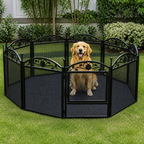 DogBedHouse Heavy-Duty Metal Foldable Dog Playpen (With Waterproof Pad)