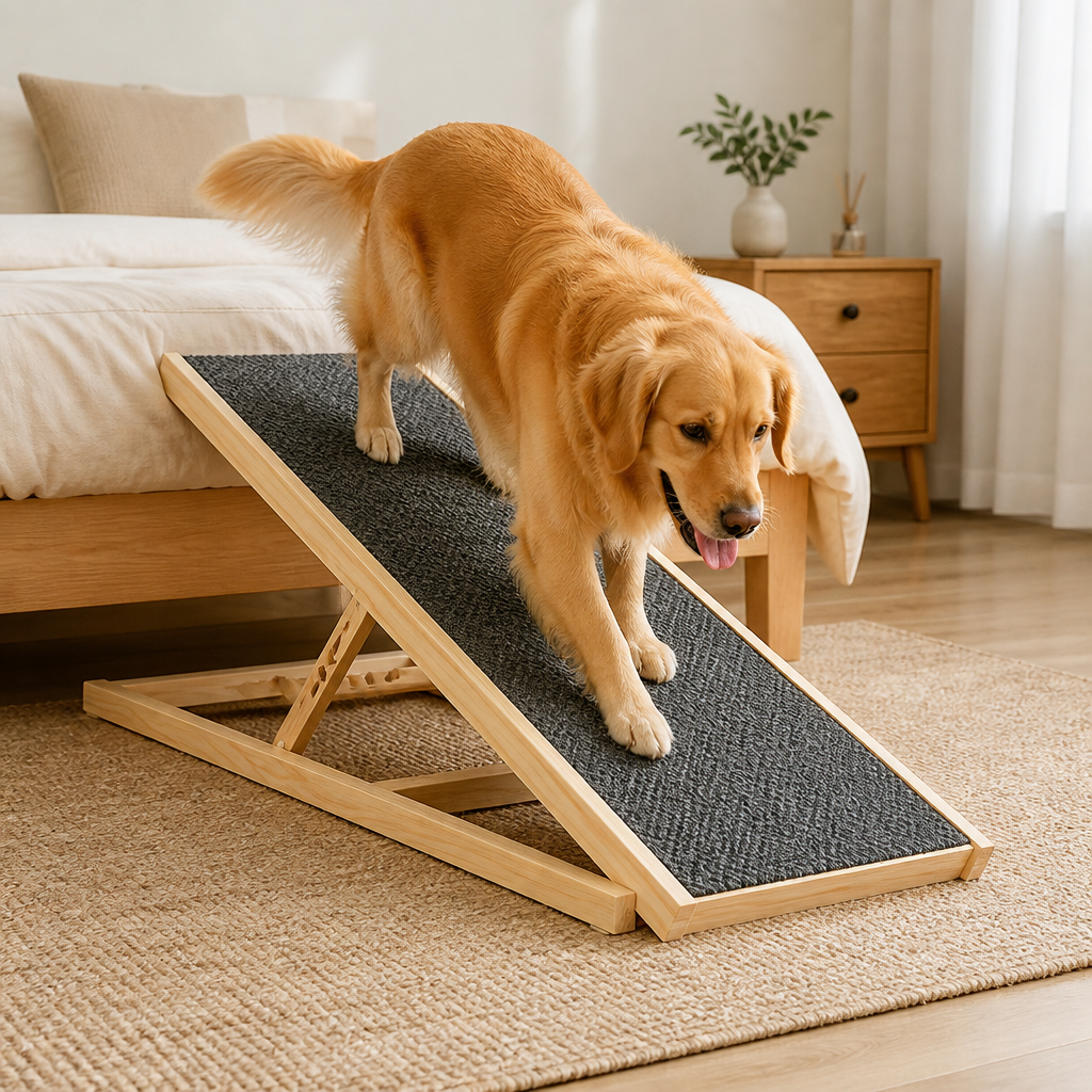 DogBedHouse Height-Adjustable & Foldable Non-Slip Dog Ramp