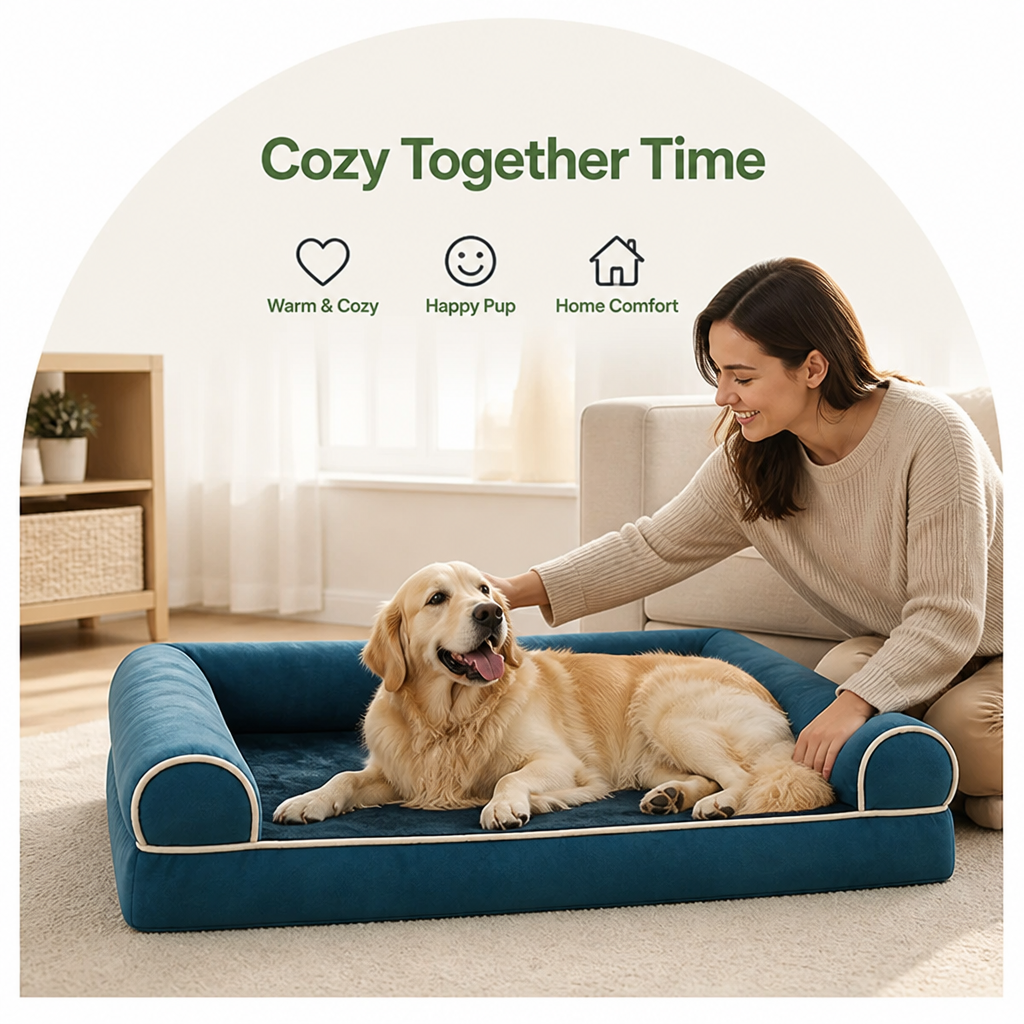 DogBedHouse High-Density Egg Tray & Non-Slip Dog Bed (Removable Cover)